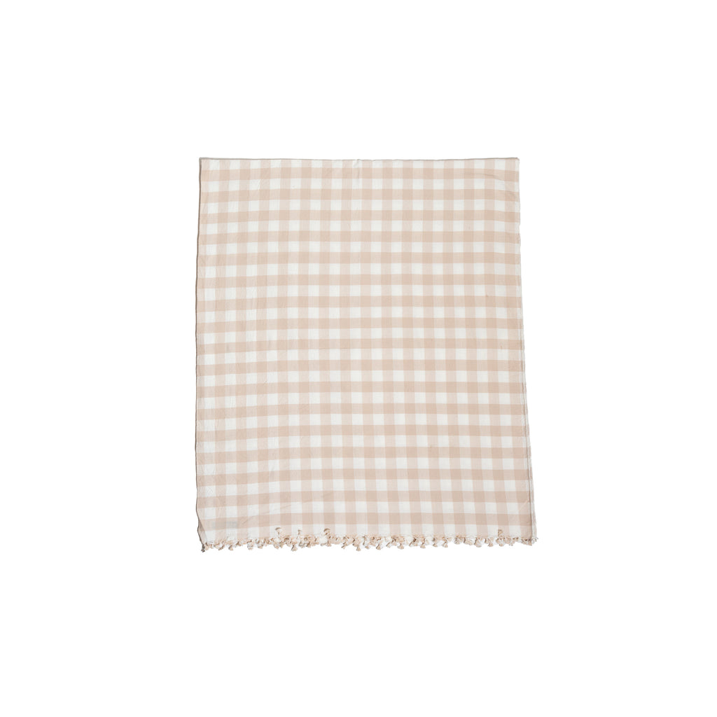 Heather Taylor Cream Gingham Large Tablecloth