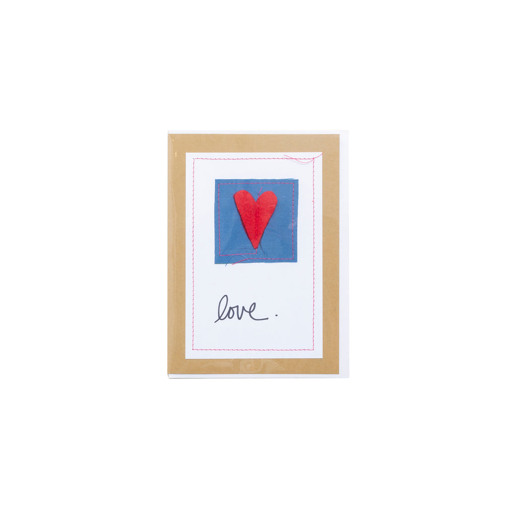 Love Card with Fabric Heart